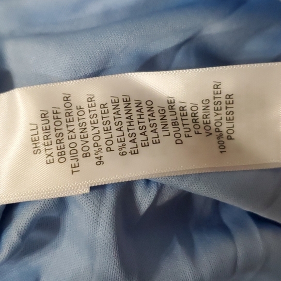 Adrianna‎ Papell pretty blue red roses asymmetrical flounce hem tulip Dress sz 2 - Picture 12 of 12